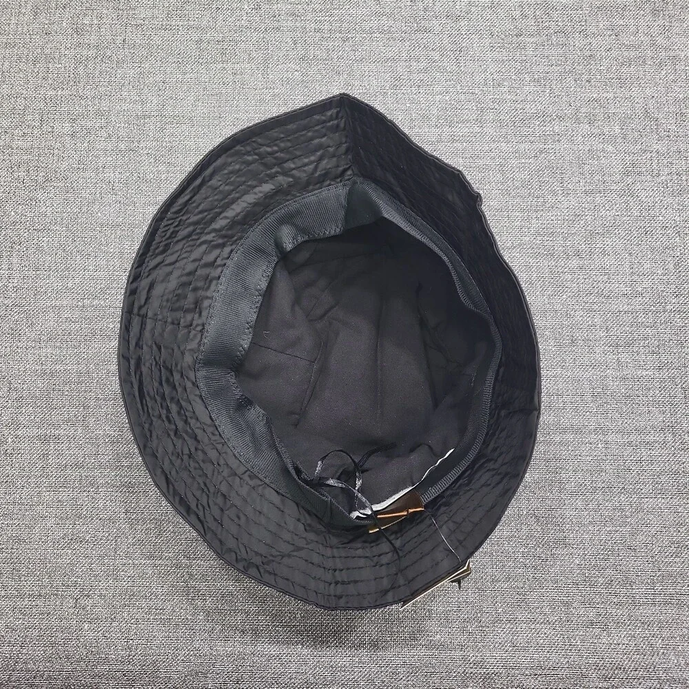 Adora Womens Black Quilted Lightweight Bucket Hat One Size